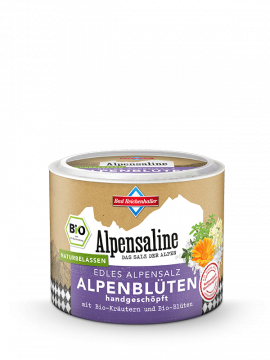 Alpensaline Edles Alpensalz Bio Alpenblüten 80 g Dose