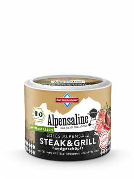 Alpensaline Edles Alpensalz Bio Steak & Grill 90 g Dose