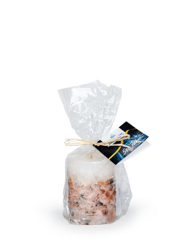 Duftkerze mittelgroß mit original Bergsalz-Kristallen