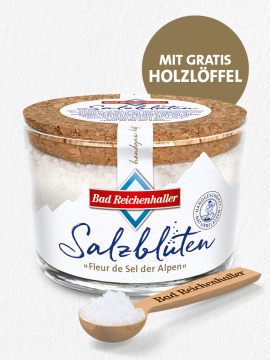 Salzblüten - "Fleur de Sel der Alpen" 100 g Glas